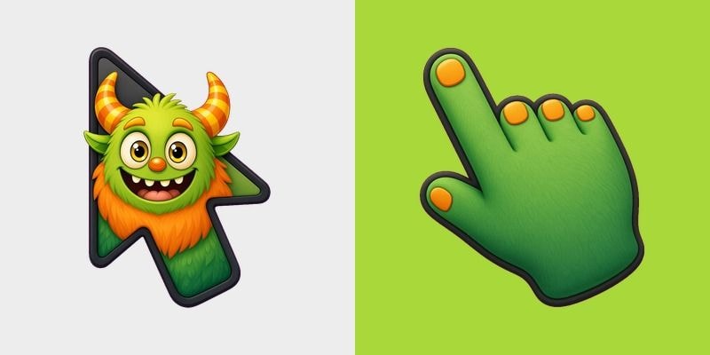 Lime Ram Horn Monster Cursor
