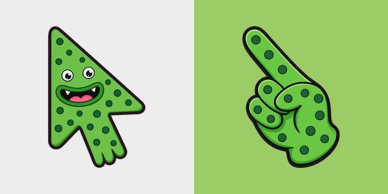 Lime Tentacle Blob Monster Cursor