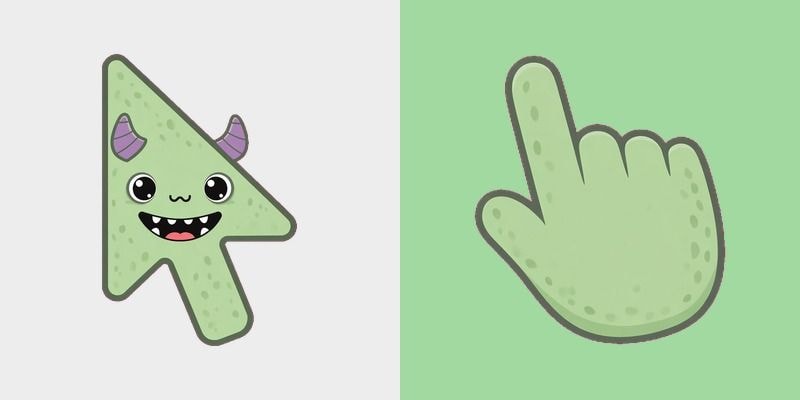 Mint Lavender Horn Monster Cursor