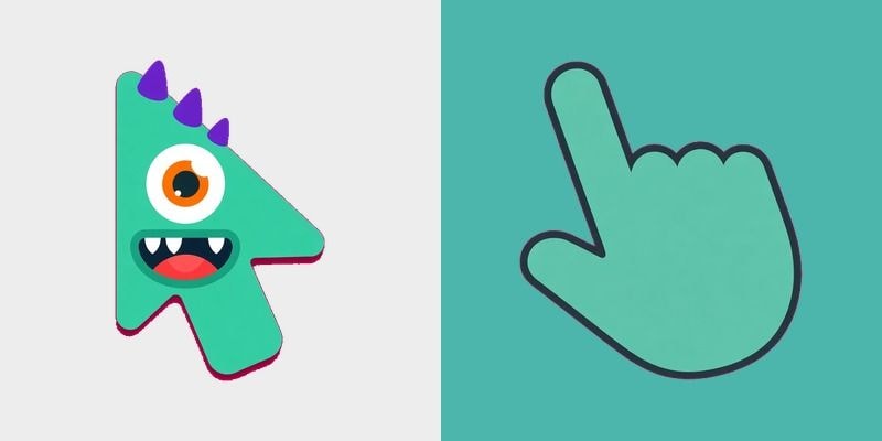 Mint Spiky Blob Monster Cursor