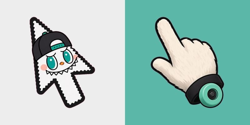 Neon Skater Cap Monster Cursor