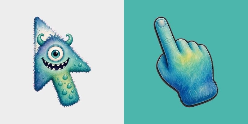 Ocean Watercolor Cyclops Monster Cursor