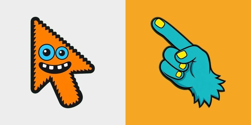 Orange Dual-Eye Monster Cursor