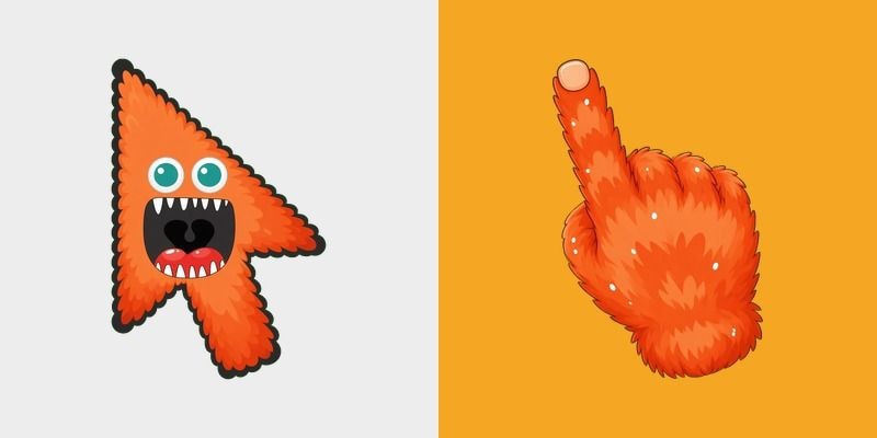 Orange Fluffy Monster Cursor