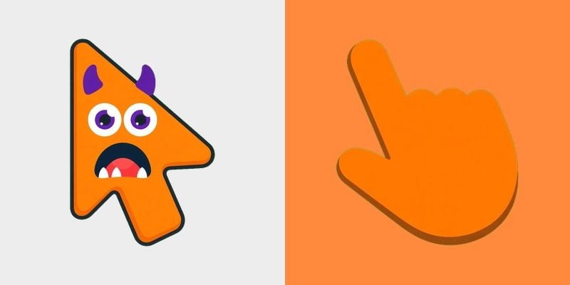 Orange Horn Surprise Monster Cursor