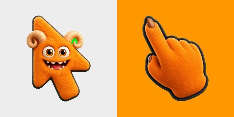 Orange Ram Fluff Monster Cursor