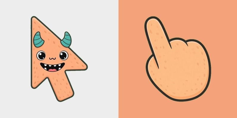Peach Coral Horn Monster Cursor