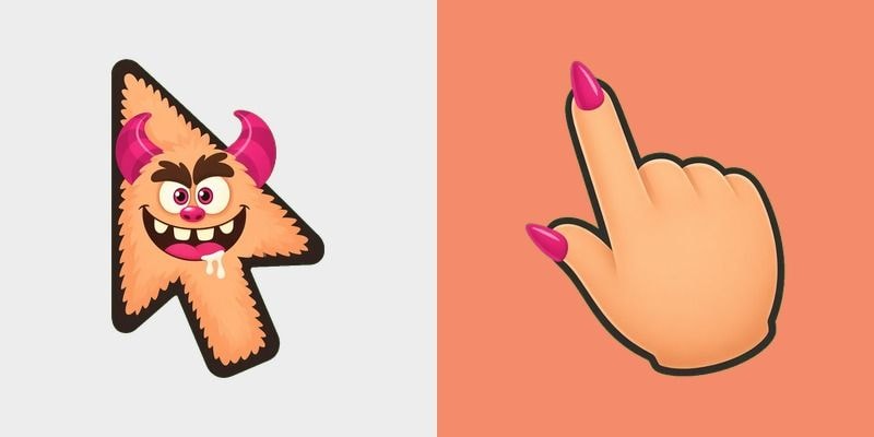 Peach Magenta Horn Monster Cursor