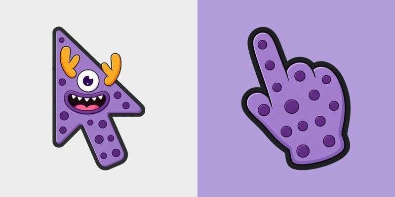 Purple Antler Cyclops Monster Cursor