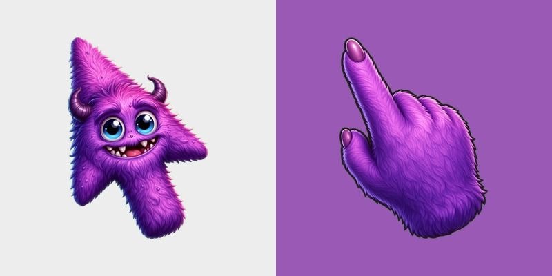 Purple Magenta Fluff Horn Monster Cursor