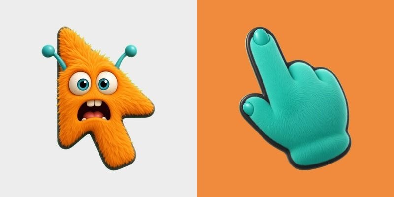 Shaggy Orange Antenna Monster Cursor