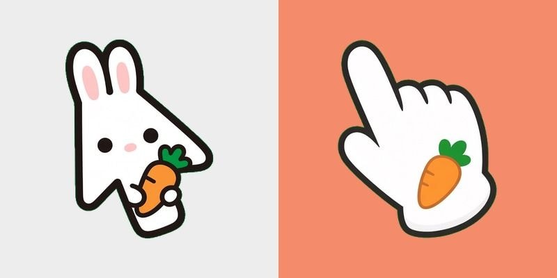 Silhouette Bunny Carrot Cursor