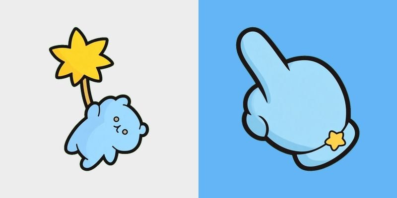 Sky Blue Star Blob Cursor
