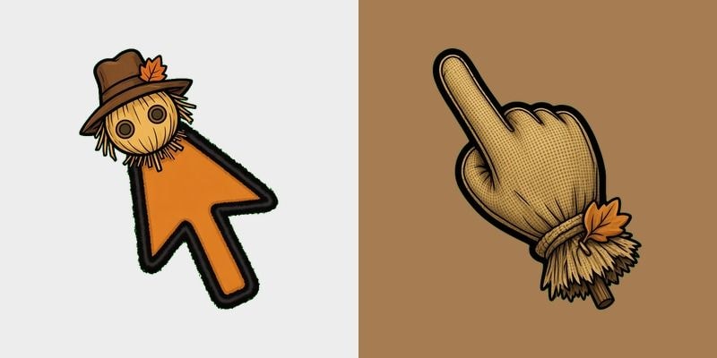 Straw Scarecrow Leaf Cursor