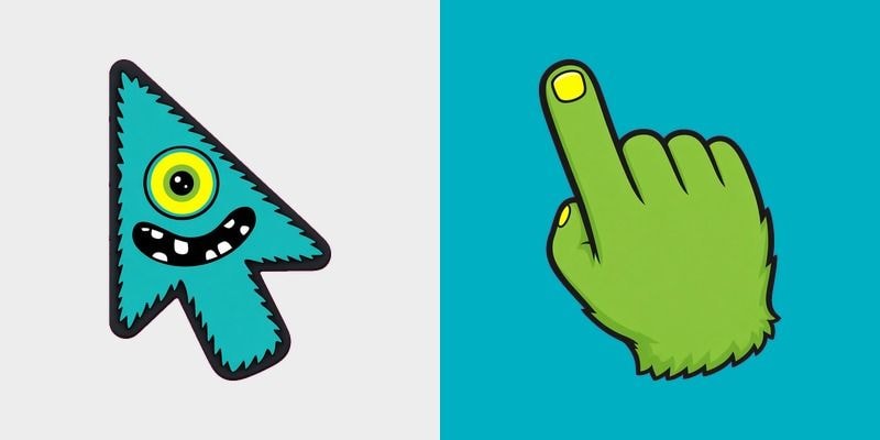Teal Cyclops Monster Cursor