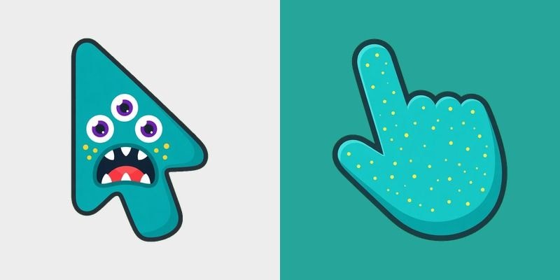 Teal Triple Dot Monster Cursor