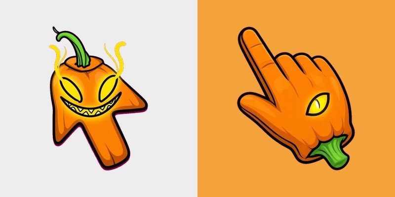 Toothy Glowing Pumpkin Cursor