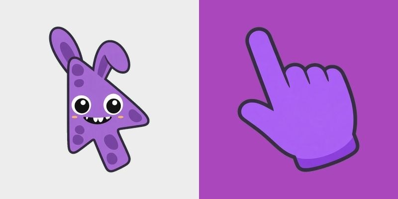 Violet Bunny Ear Chibi Monster Cursor