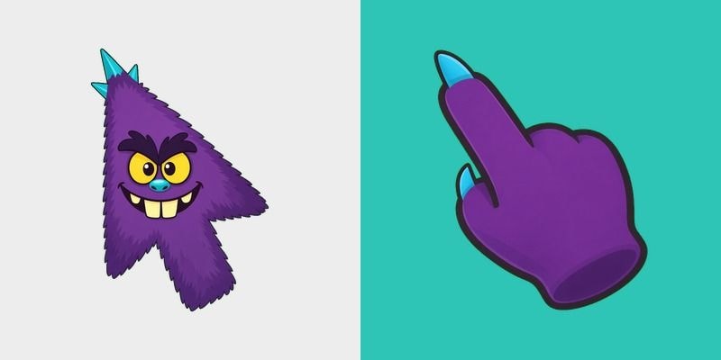 Violet Cyan Spike Monster Cursor