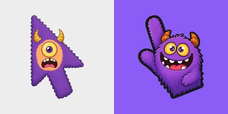 Violet Spiral Horn Monster Cursor