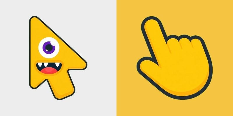Yellow Cyclops Blob Monster Cursor