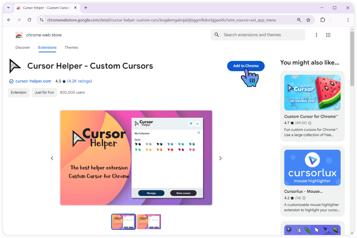 6. On the extension page, click the 'Install' or 'Add to Chrome' button.