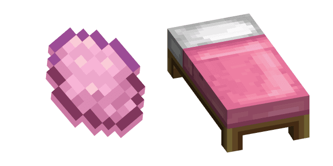 Minecraft Pink Dye and Bed