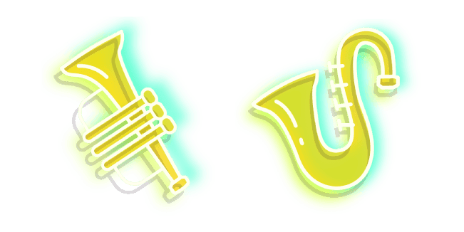 Neon Saxophone and Trumpet