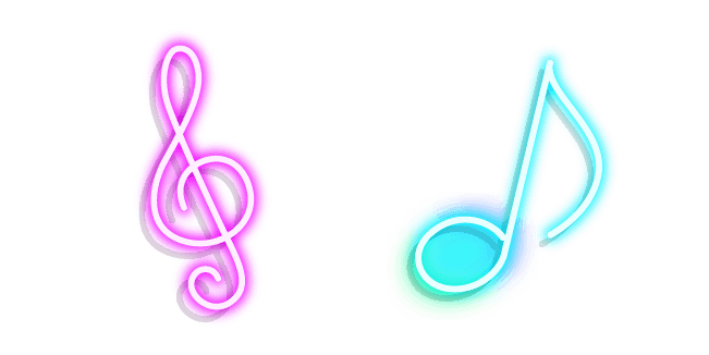 Neon Treble Clef and Note