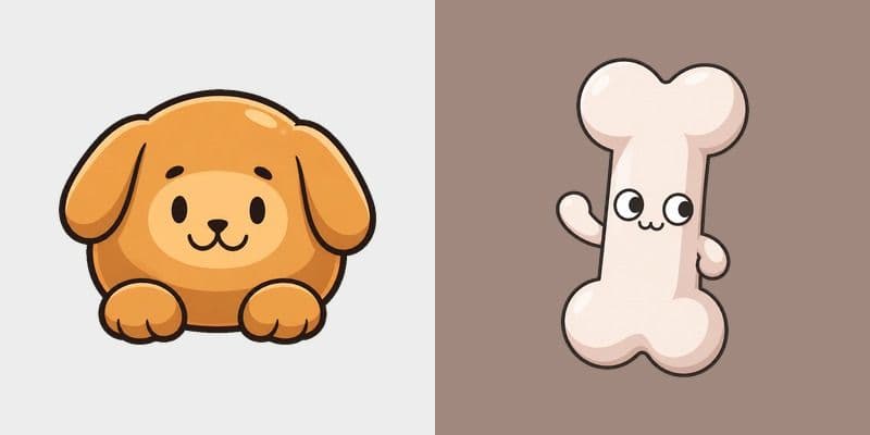 Chibi Dog Bone