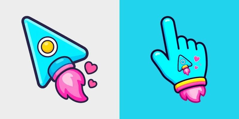Cute Cyan Rocket
