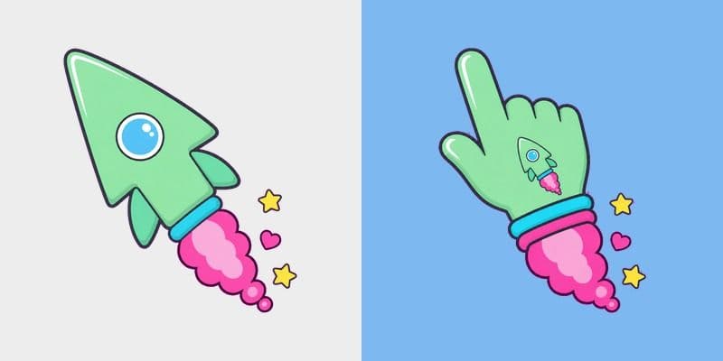 Cute Green Rocket