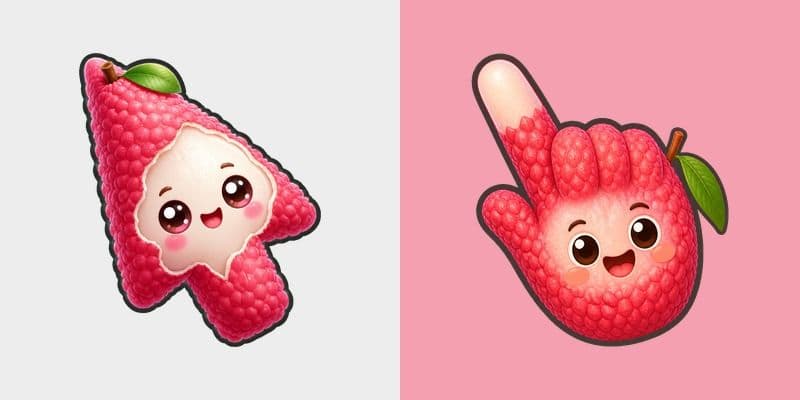 Cute Lychee Cursor Pack