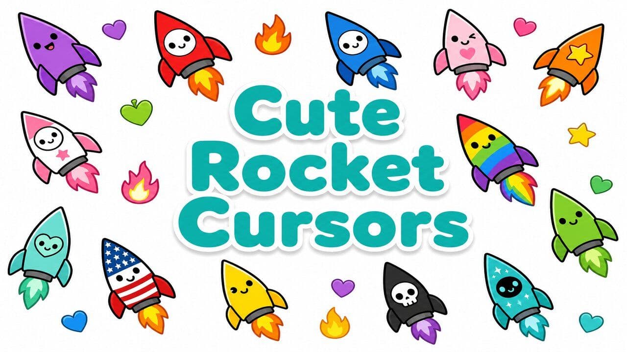 Фон колекції Cute Rocket Cursors