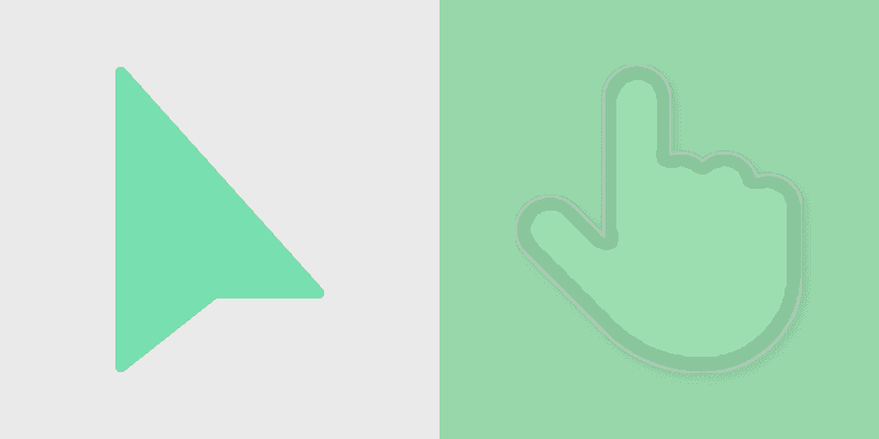 Modern Cursor Pack - Classic Shapes in Pastel Green