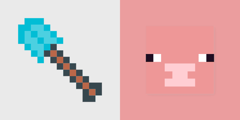 Cute Cursor Diamond Shovel & Pig