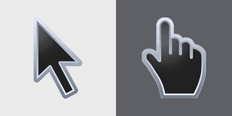 Sleek Black Chrome Cursor Pack