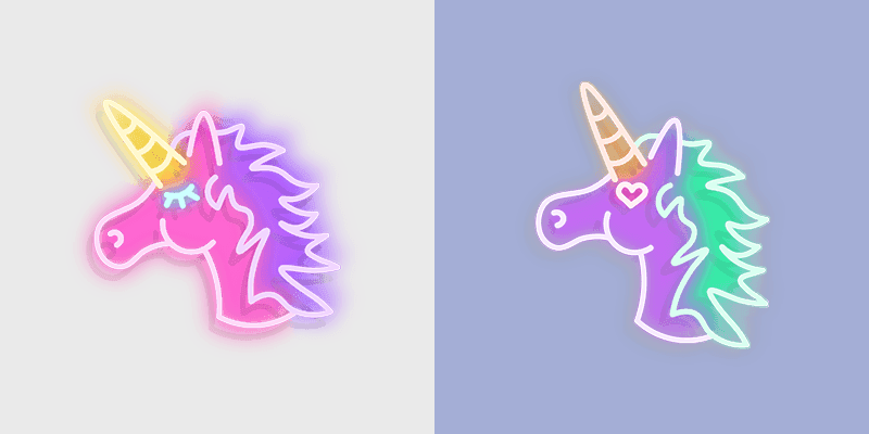 Custom Cute Unicorn Neon Cursor