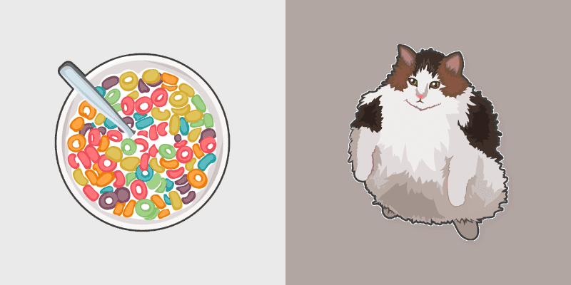 Cute Cursor Pack with Cat Wanting Fruit Loops