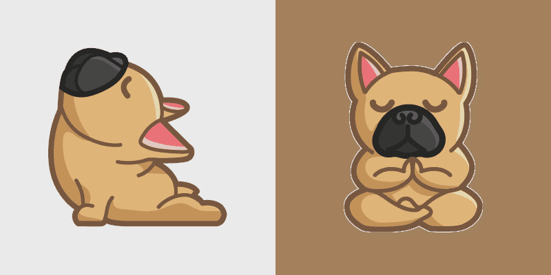 Cute Yoga Bulldog Cursor Pack