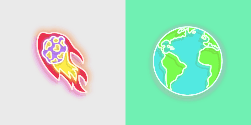 Cute Cursor Pack - Comet and Earth Neon