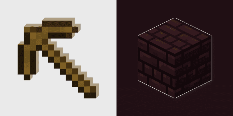 Wooden Pickaxe Nether Bricks