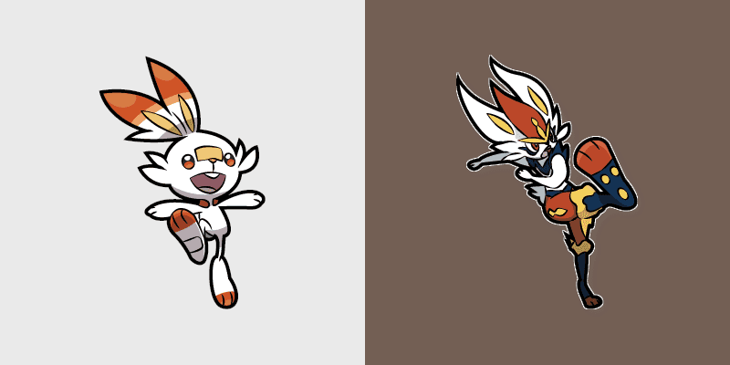 Scorbunny and Cinderace