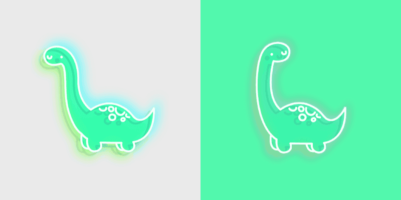 Luminous Brontosaurus Neon Cursor Pack
