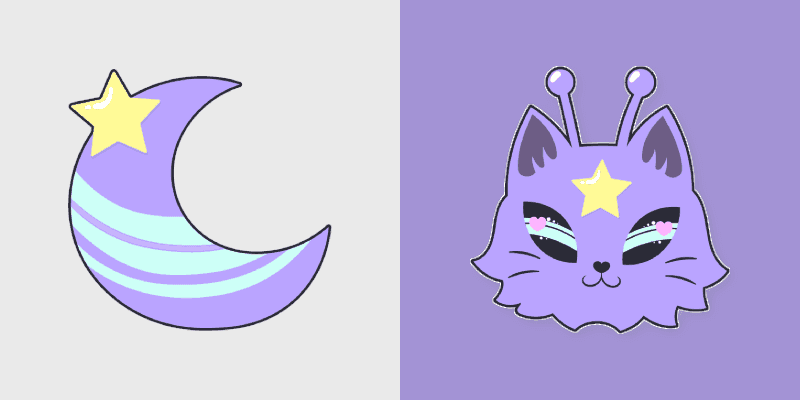 Purple Alien Cat