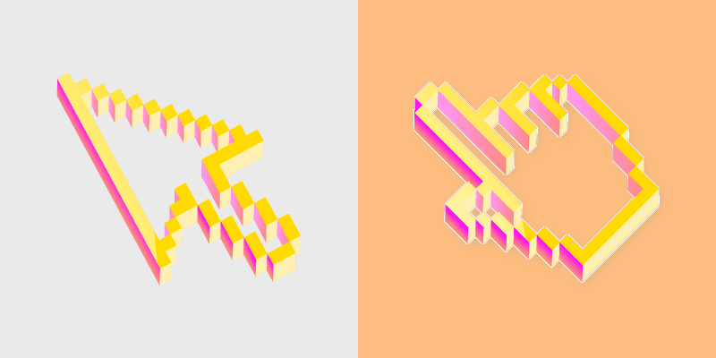 Sunshine Cursors: 3D Pixel Pack