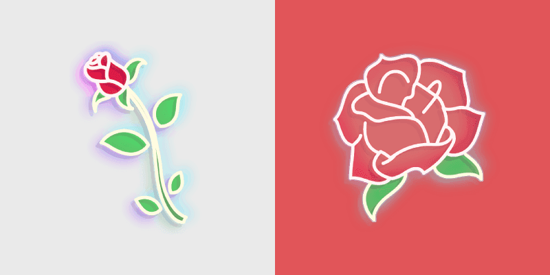 Cute Custom Cursor Pack: Neon Rose