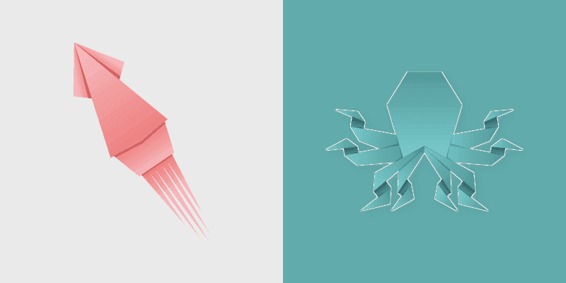 Origami Octopus and Squid