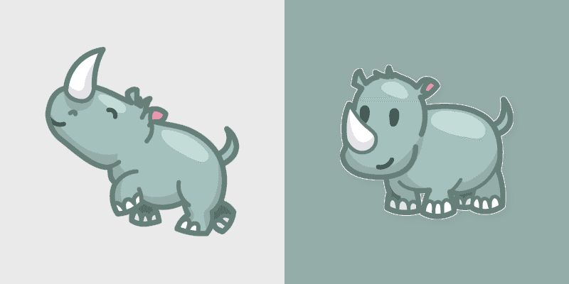 Cute Rhinoceros Custom Cursor Pack