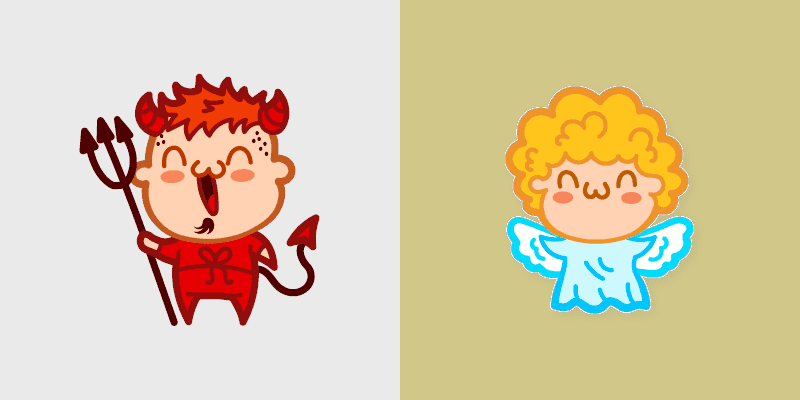 Cute Angel and Devil